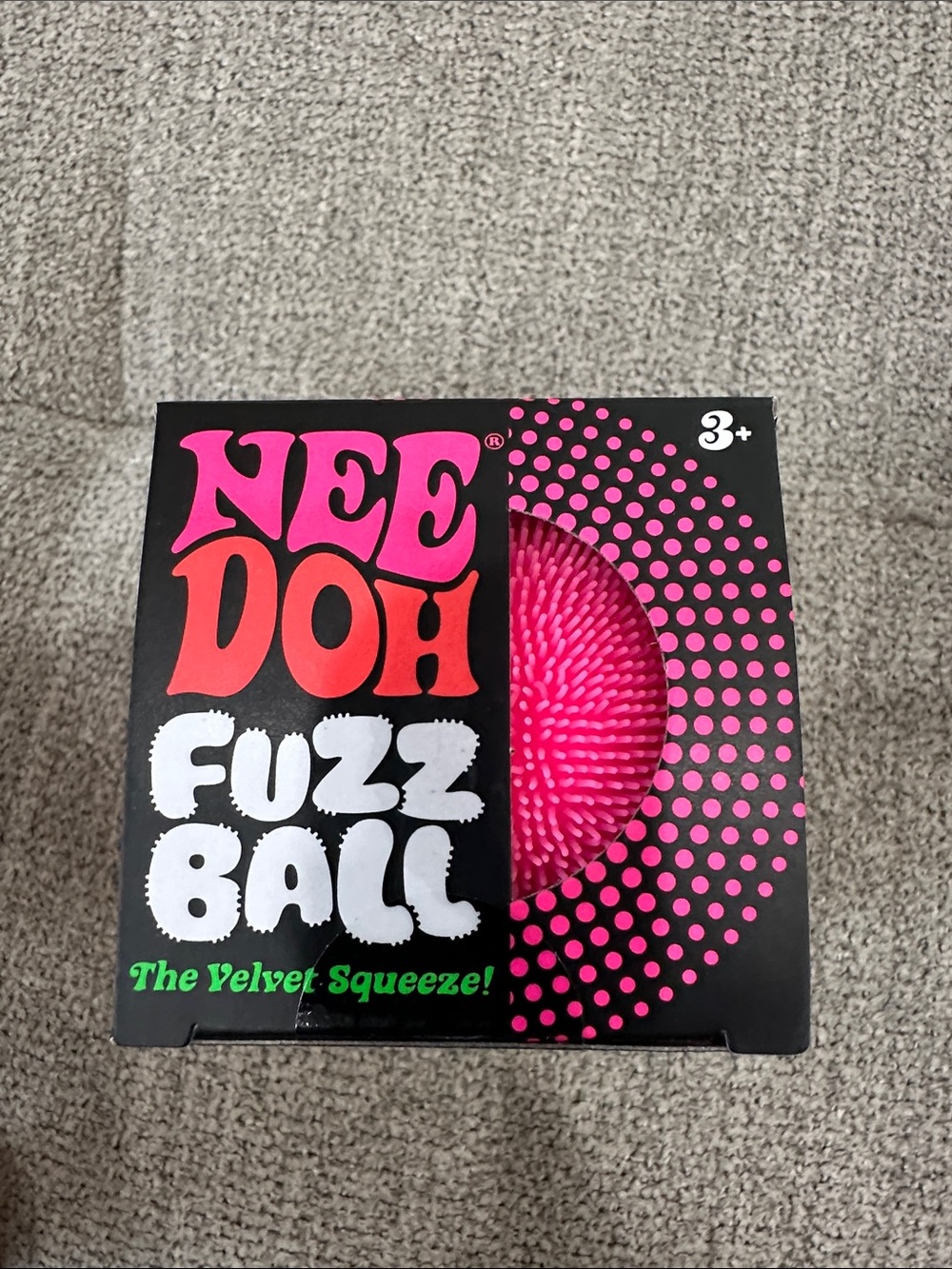 Fuzz Ball Velvet Squeeze Toy - Pink